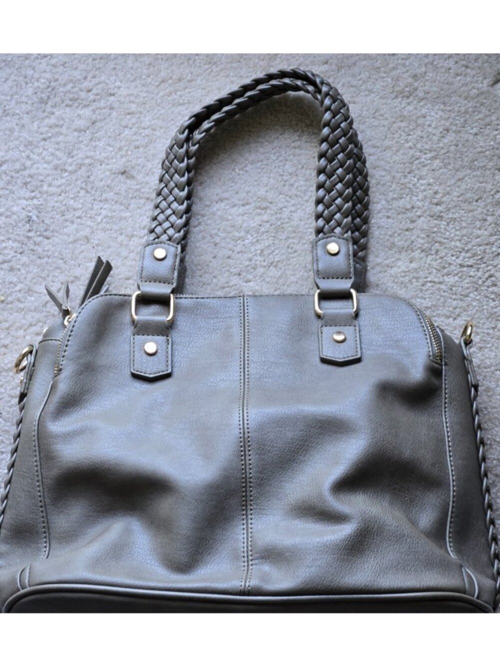 Antik Kraft Olive Green Soft Vegan Leather Crossbody Bag Adjustable 3 Sections - Picture 2 of 13